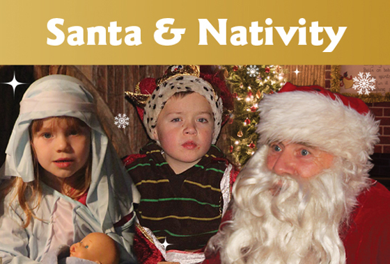 santa and nativity