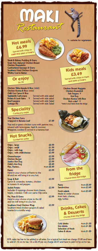 MAKI RESTAURANT MENU